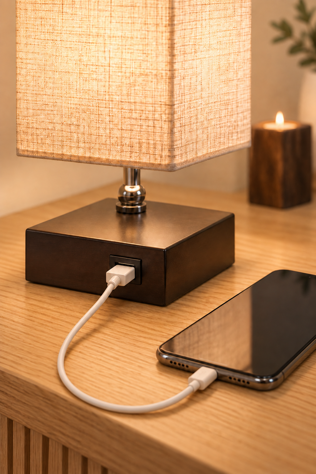 Loen Linen Bedside Rectangle lamp