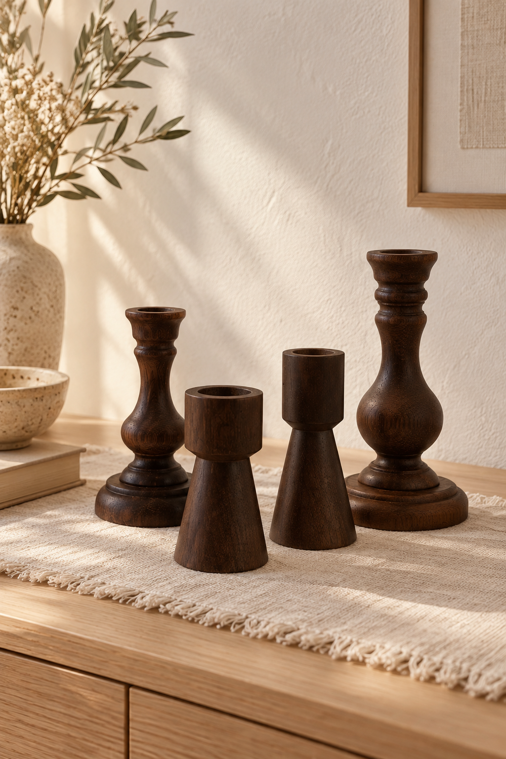 FairHair Wooden Candle Holders