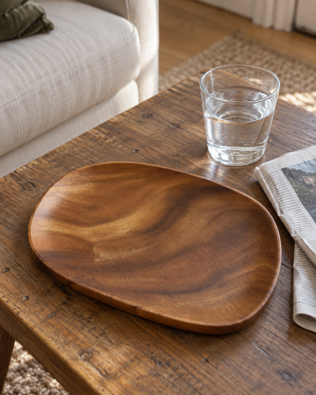 Margrete Acacia Wood Decorative Tray