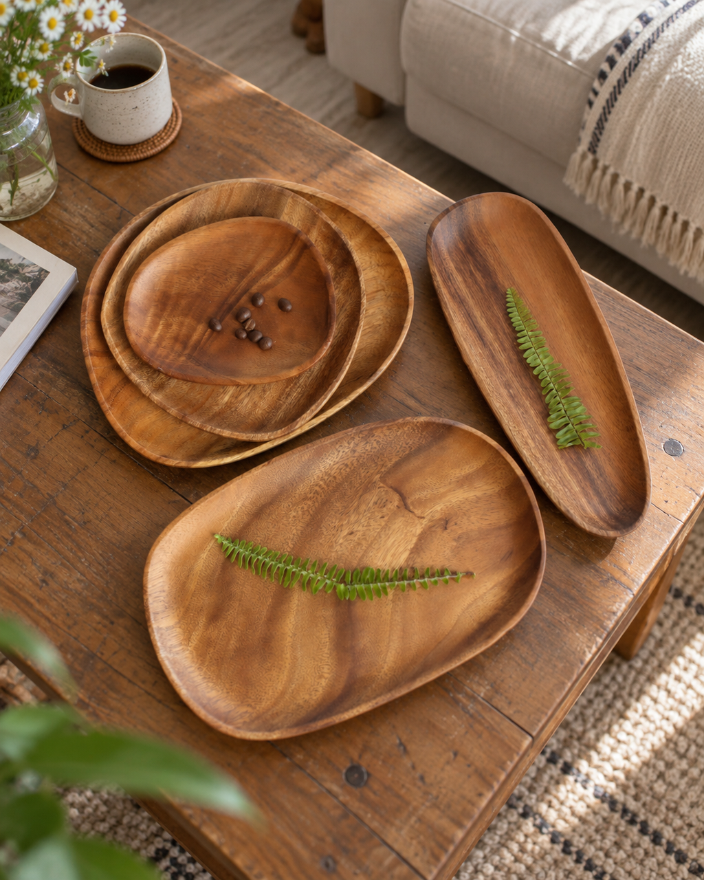 Margrete Acacia Wood Decorative Tray
