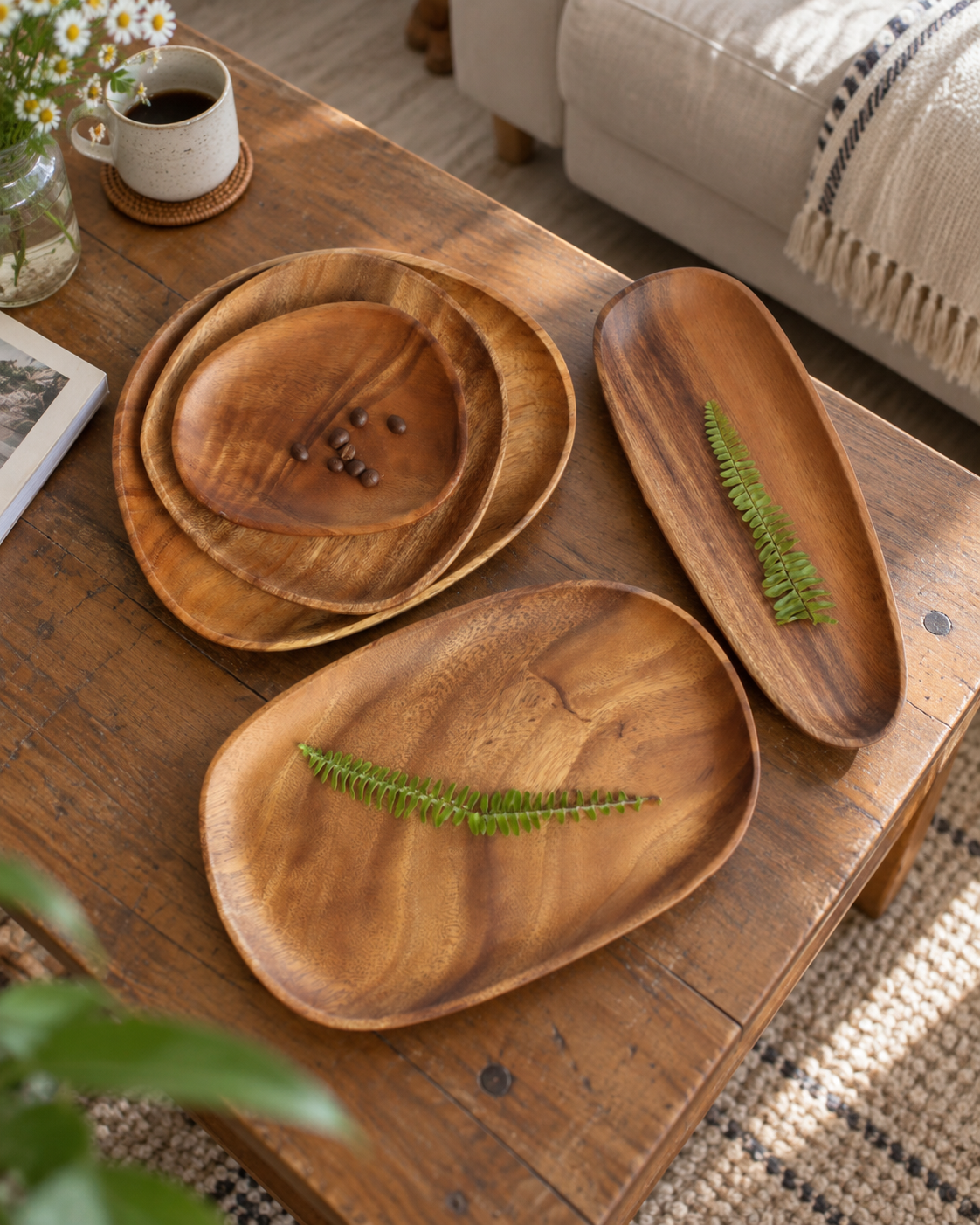 Margrete Acacia Wood Decorative Tray